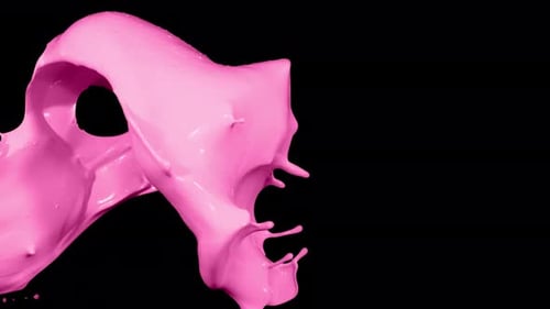 Dynamic Pink Paint Fluid Splash Transition Reveal