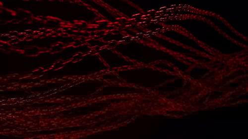 Abstract Red Chains Organic Flowing Background Animation