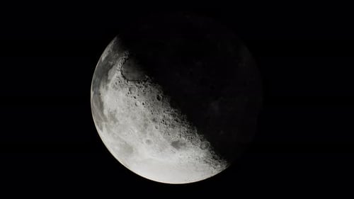 View of the Partially Sunlit Moon From Space