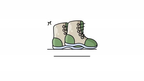 snow boots icon animation illustration motion graphic design