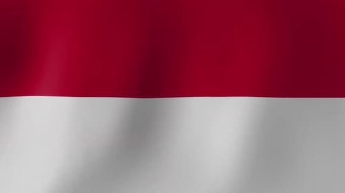 Indonesian Flag Waving Seamless Loop Animation