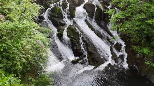 Aerial view of Swallow Falls, United Kingdom.