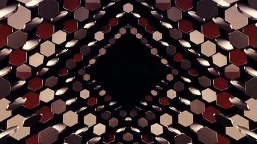 Abstract Geometric Hexagon Tunnel Loop Background Animation