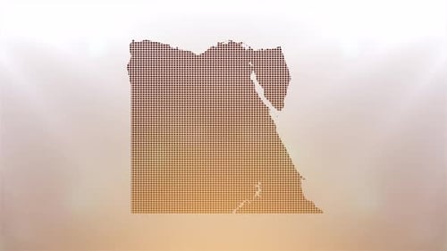 Egypt Map Reveal with Digital Grid and Light Effect