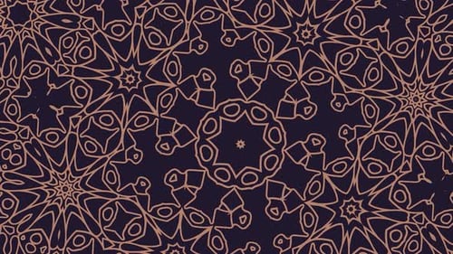 Elegant Golden Line Art Pattern Mandala Animation Loop