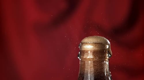 An Open Bottle of Cola Filmed on a Highspeed Camera at 1000 Fps
