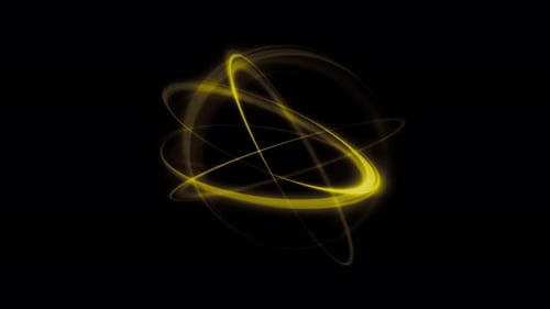 Yellow Spin Logo VFX Art Looped Video on Black Screen