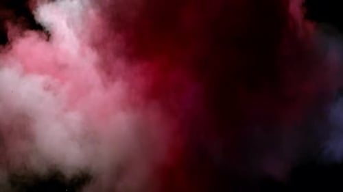 Dynamic Red White Blue Powder Explosion Reveal Transition
