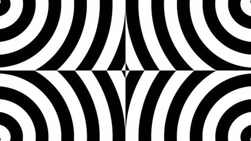 Black And White Hypnotic Spiral Kaleidoscope Background Vj Loop In 4K