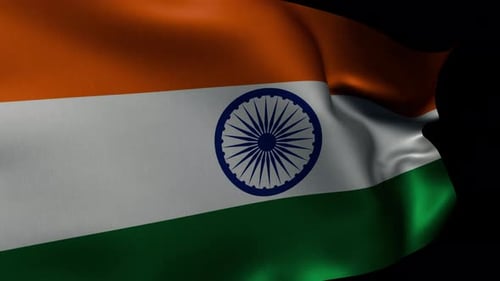 Realistic Waving India Flag Animation