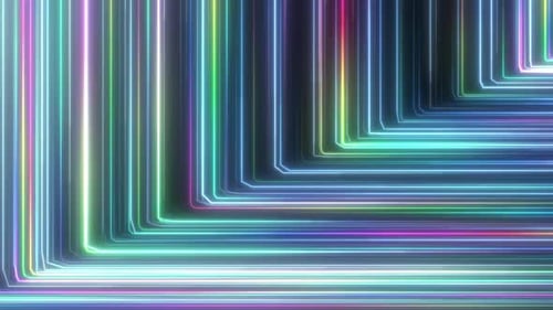 Abstract Neon Light Grid Geometric Background