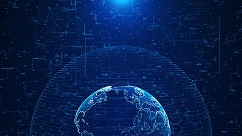 Weltweite Technologie Globaler Netzwerkdatenaustausch Metaverse Virtuelle Technologie Weltweites Geschäft