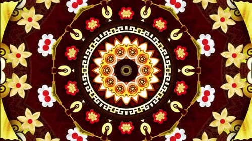Vibrant Chinese New Year Kaleidoscope Mandala Background Loop