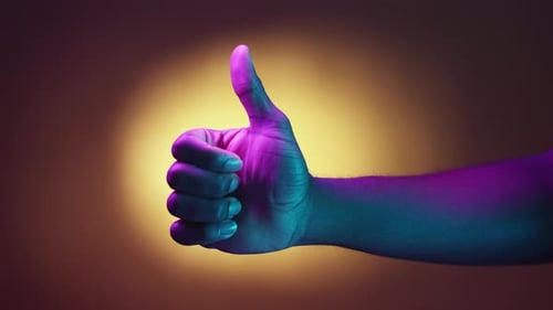 Like Gesture Positive Feedback Neon Hand Thumb Up
