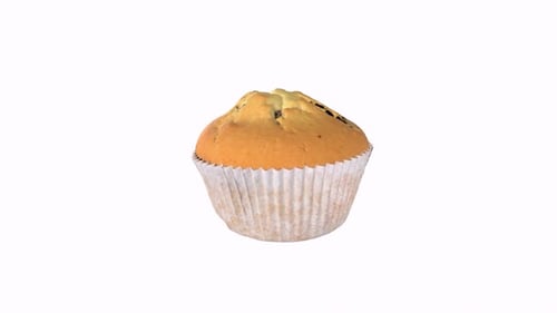 3D Rotating Muffin Isolated On White Background