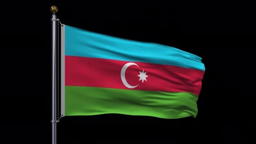 Azerbaijan Flag Animation with Transparent 4K
