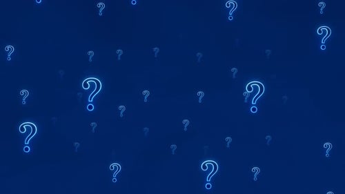 Fond de particules de points d'interrogation au néon bleu