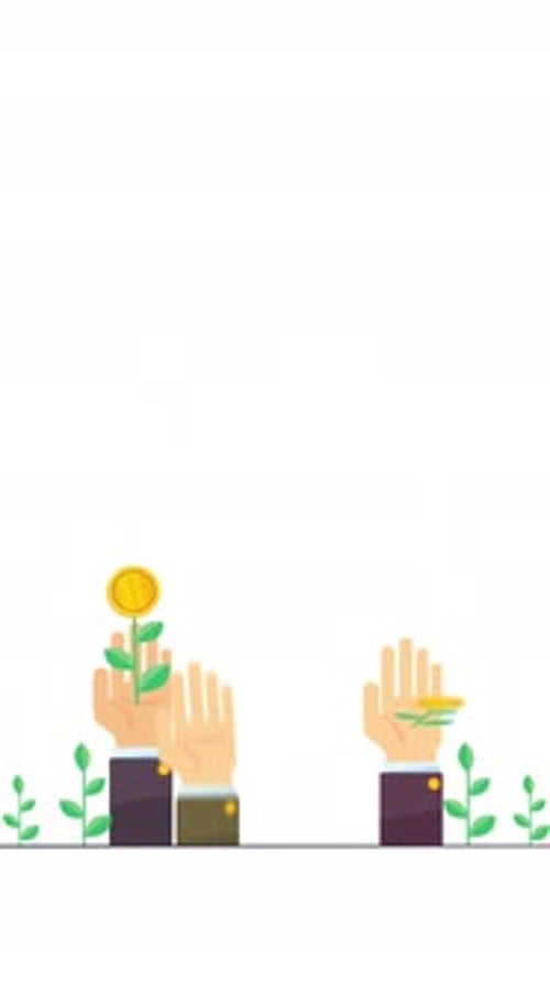 Coins Sprouting In The Hand Vertical Animation