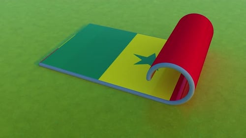 3D Flag of Senegal Unrolling Animation Reveal