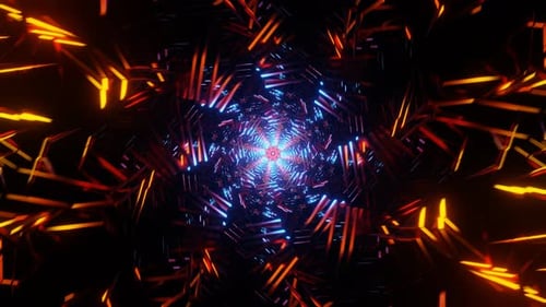 Imágenes dinámicas de un fascinante patrón sin fisuras hipnótico de neón en un bucle VJ