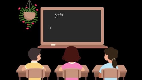 Math Class room scene animation with alpha channel