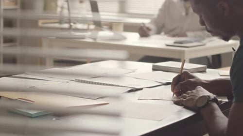 Office Worker Doing Paperwork