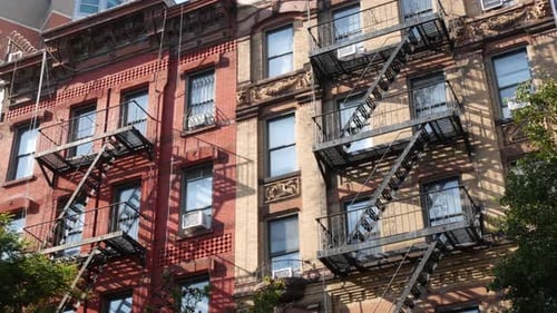 New York City Building Architecture Manhattan Residential House Exterior Red Brick Fire Escape