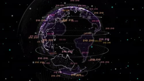 Abstract Dots and Triangles HUD Globe Earth Connected Plexus With Alpha