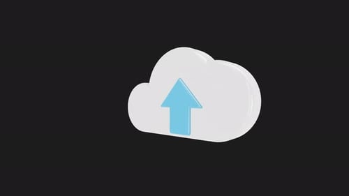Modern 3D Cloud Upload Icon Animation
