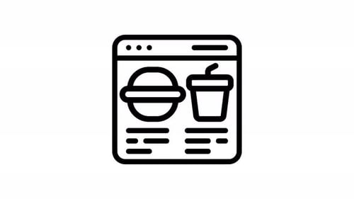 animación de iconos de línea de menú en línea