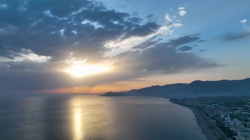 Colorful Sunset Over the Mediterranean Sea