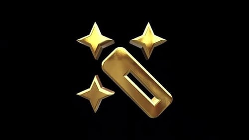 Golden 3D Rotating Stars and Bar Animation