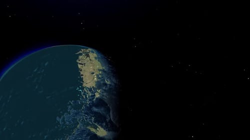 Animated Earth Zoom into Satellite Map with Country Outline