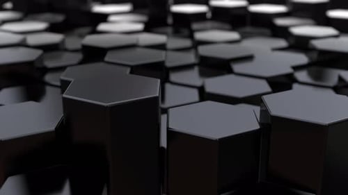Abstract 3D Hexagon Grid Pulsating Animation