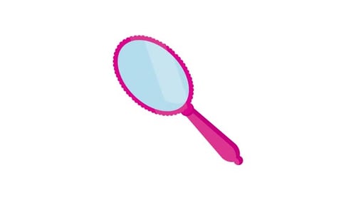 Flat Design Pink Hand Mirror Reveal Animation