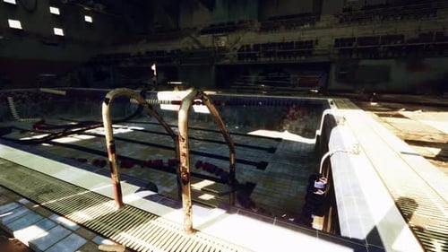 An Abandoned Swimming Pool in an Old Building