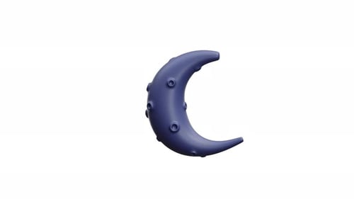 3D Animation Crescent Moon