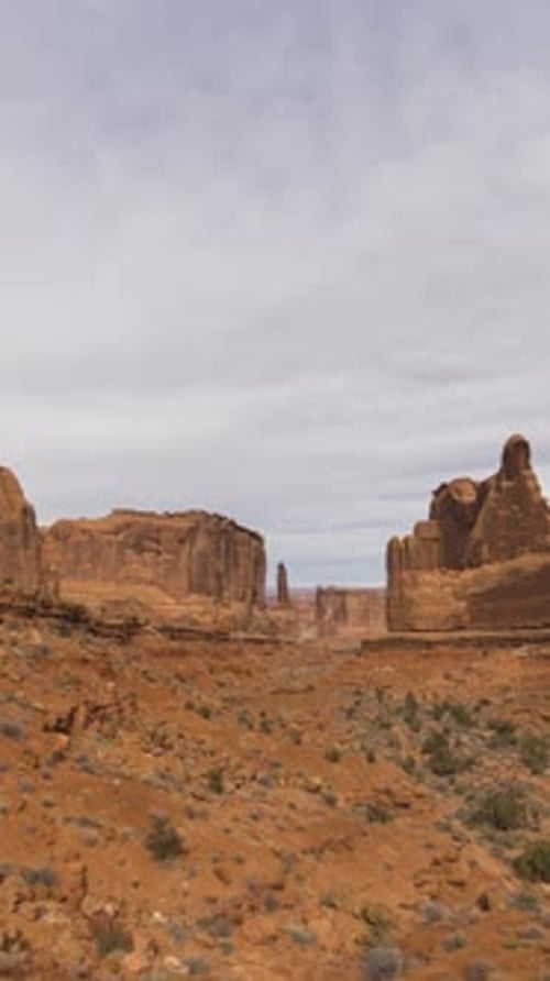 Park Avenue on a Cloudy Day Arches National Park Utah USA Vertical Video