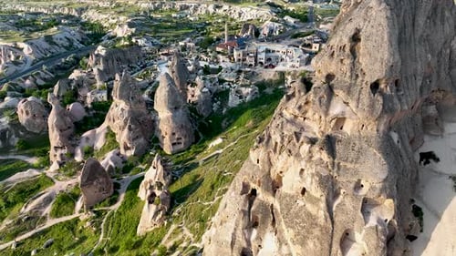 Awesome View of Uchisar Castle at Goreme Historical National Park in Cappadocia Turkey