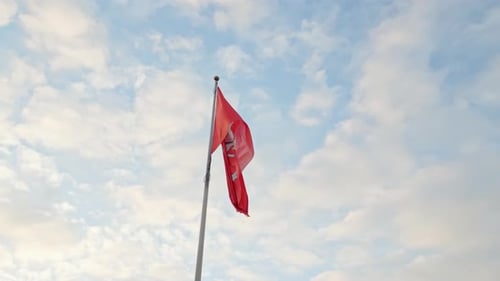 Aerial View Historical Vytis Horseman Flag