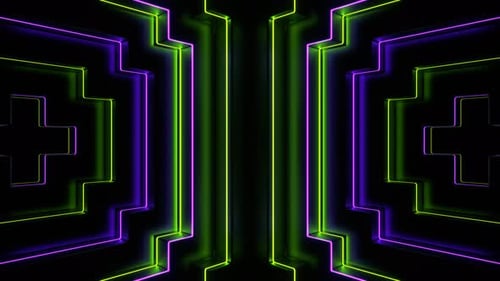 Purple And Light Green Neon Strobe Lines Movement Background Vj Loop In 4K
