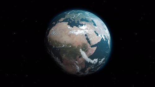 Earth with slow zoom in to africa - global zoom in africa