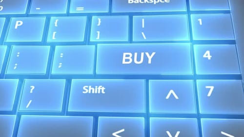 Futuristic Computer Keyboard Buy Text on Key