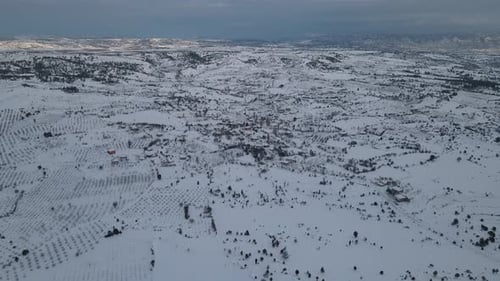 Snowy Landscape Aerial View