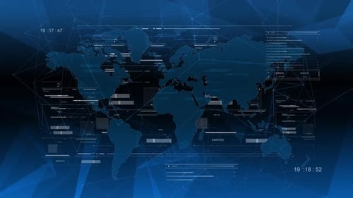 World Map Technological Background