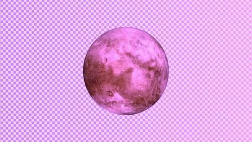 Pink moon against purple background