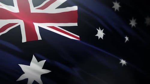 Realistic Waving Australian Flag Background Loop