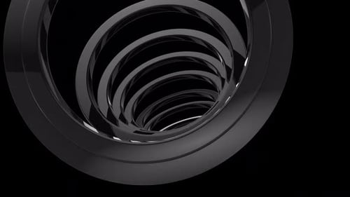 3D Loopable Black Circles Background With Alpha channel