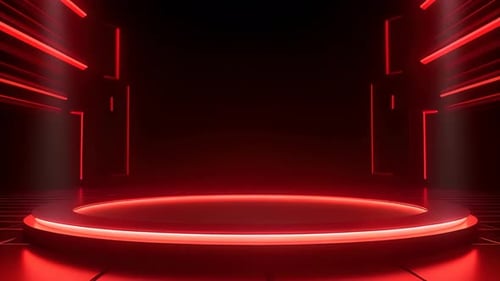 Futuristic Red Neon Stage Loop Background for Product Display