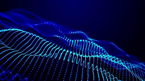 Particle Wave Background Loop Blue V5